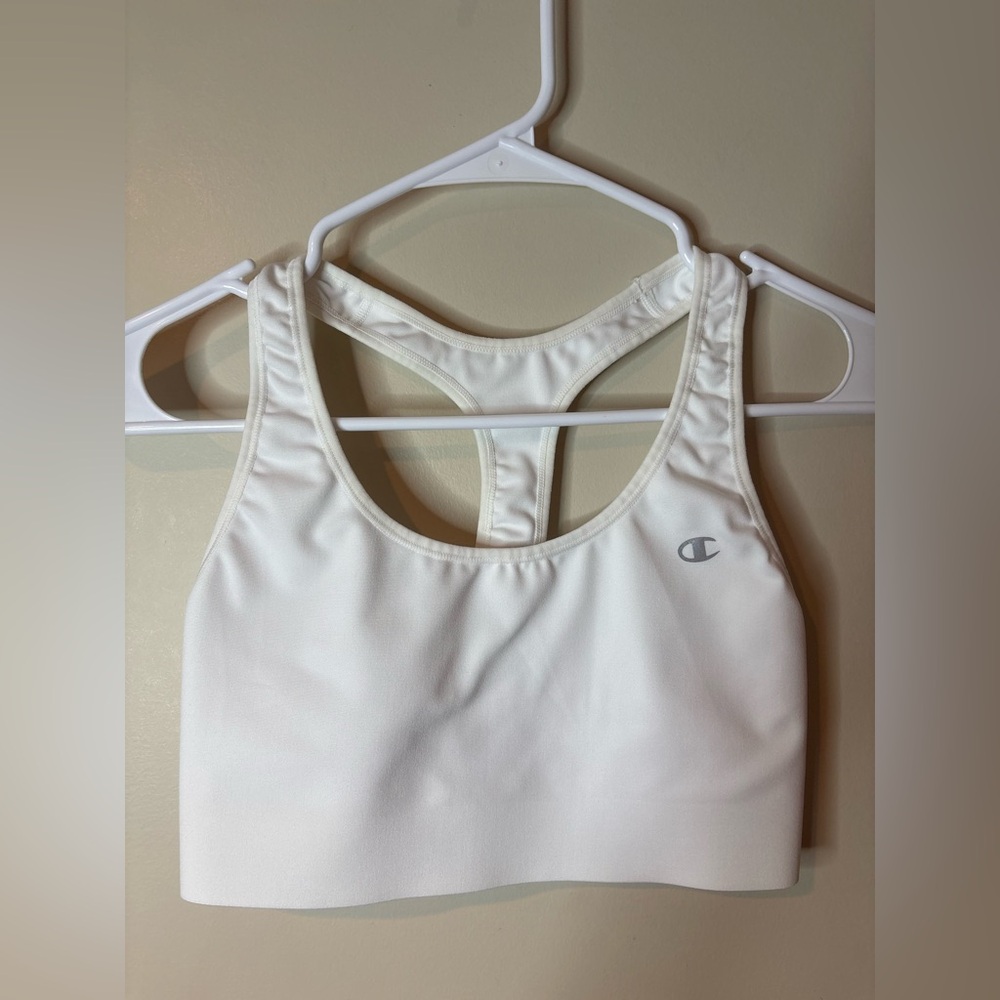 Champion White Y-Back Scoop Neck Sports Bra NWOT